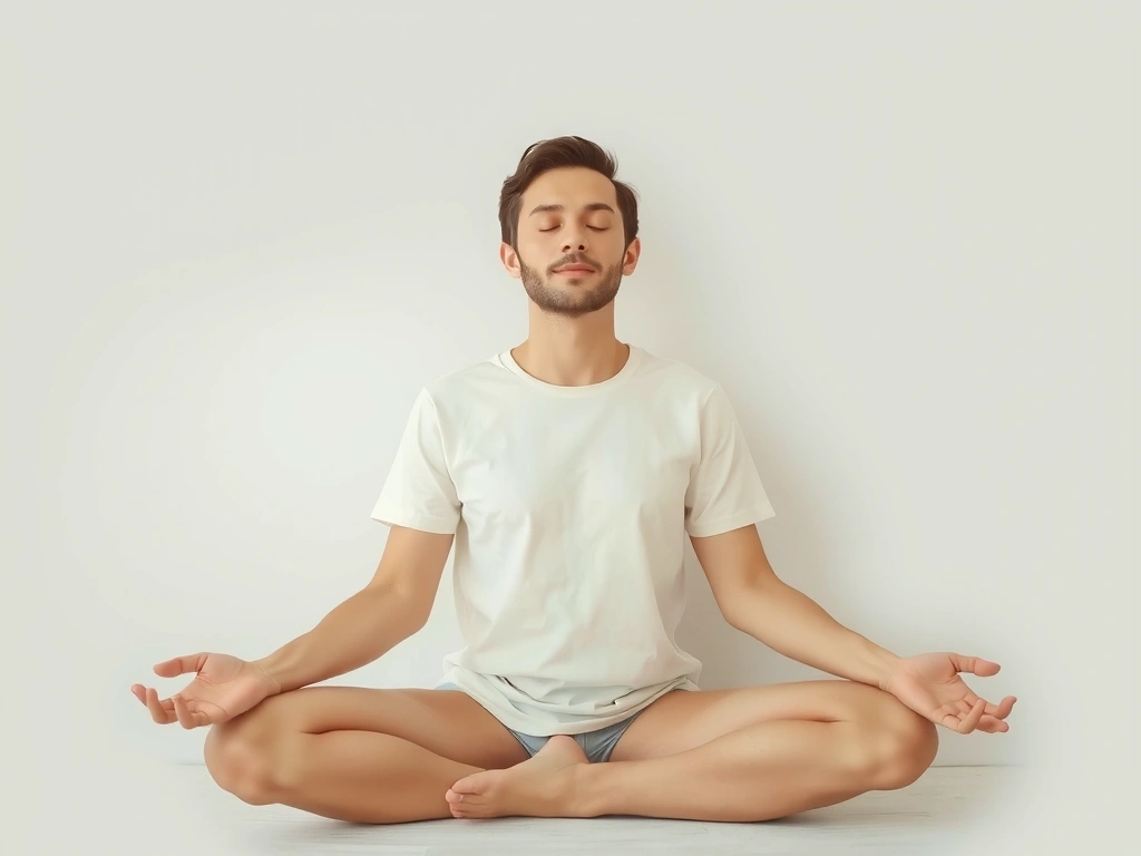 Person meditating in a peaceful setting, representing mindfulness and inner peace