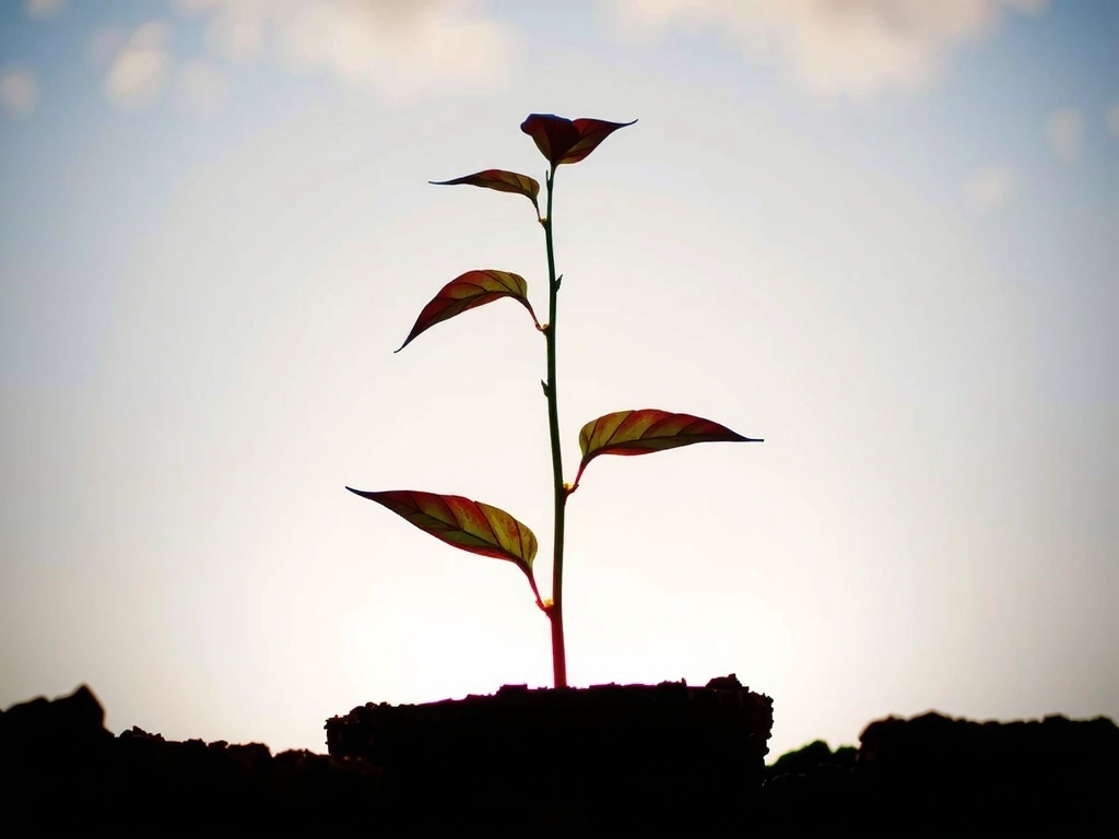 Abstract representation of growth and balance, calming colors, minimalist, no text.